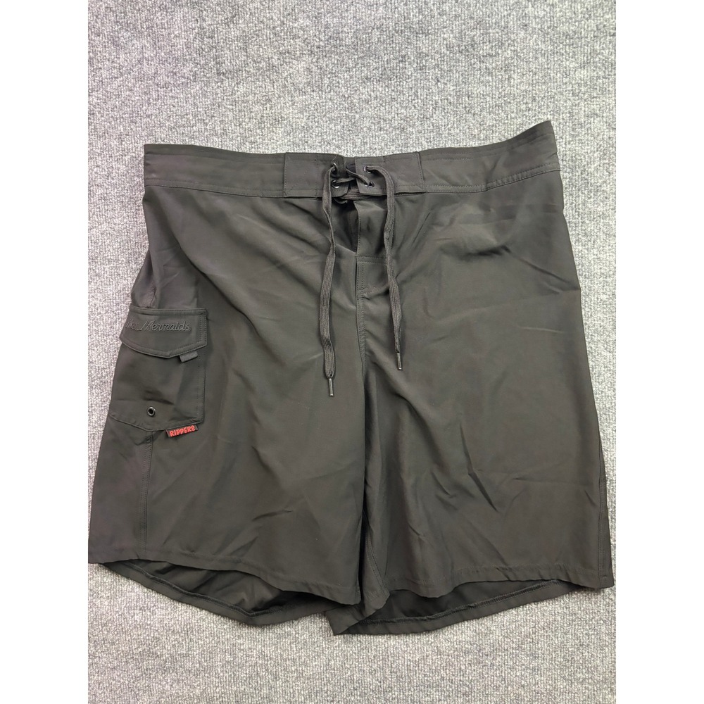 Maui Rippers Board Shorts Mens 2X Black Cargo Pocket Stretch Swim Trunks